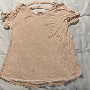 Short sleeve top with open back